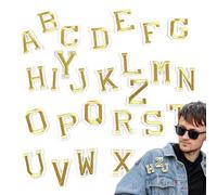 Toppe con alfabeto - Toppe con lettere da 2,01 pollici termoadesive | Adesivi con alfabeto durevole in tessuto non tessuto di poliestere ricamato - Decorazione di abbigliamento per giacche, scarpe