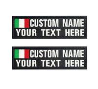 Toppe con nome bandiera ricamate personalizzate, toppa personalizzata con nome da motociclista militare per giubbotti uniformi o giubbotti, targhette con nome - patch/10x2,54cm