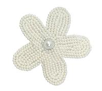 Toppe da cucito a forma di fiore, con perle finte, accessori decorativi per cucito, 10 pezzi