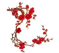 Toppe da ricamo a forma di fiore di prugna, per vestiti, distintivi, colore caffè, molto pratiche e popolari