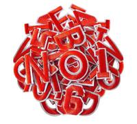 Toppe da ricamo con lettere rosse, 72 pezzi, con lettere inglesi, toppe per jeans, toppe per la combinazione di numeri, riparazione di jeans