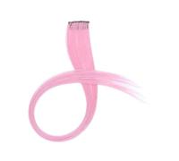 Toppe for capelli colorati appese alle orecchie, extension for capelli con strisce di colore opaco, possono essere stirate a lungo, parrucca Direct Hair 20 pezzi(Water pink)