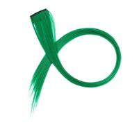 Toppe for capelli colorati appese alle orecchie, extension for capelli con strisce di colore opaco, possono essere stirate a lungo, parrucca Direct Hair 20 pezzi(Darkgreen)