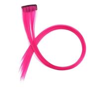 Toppe for capelli colorati appese alle orecchie, extension for capelli con strisce di colore opaco, possono essere stirate a lungo, parrucca Direct Hair 20 pezzi(Rosered)