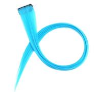 Toppe for capelli colorati appese alle orecchie, extension for capelli con strisce di colore opaco, possono essere stirate a lungo, parrucca Direct Hair 20 pezzi(Lakewaterblue)