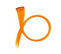 Toppe for capelli colorati appese alle orecchie, extension for capelli con strisce di colore opaco, possono essere stirate a lungo, parrucca Direct Hair 20 pezzi(Orangeyellow)
