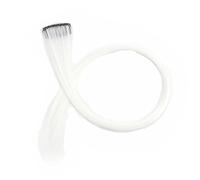 Toppe for capelli colorati appese alle orecchie, extension for capelli con strisce di colore opaco, possono essere stirate a lungo, parrucca Direct Hair 20 pezzi(Purewhite)