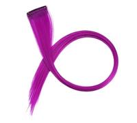 Toppe for capelli colorati appese alle orecchie, extension for capelli con strisce di colore opaco, possono essere stirate a lungo, parrucca Direct Hair 20 pezzi(Lavenderpurple)