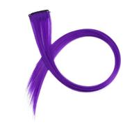 Toppe for capelli colorati appese alle orecchie, extension for capelli con strisce di colore opaco, possono essere stirate a lungo, parrucca Direct Hair 20 pezzi(Darkpurple)