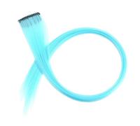 Toppe for capelli colorati appese alle orecchie, extension for capelli con strisce di colore opaco, possono essere stirate a lungo, parrucca Direct Hair 20 pezzi(MintBlue)