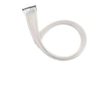Toppe for capelli colorati appese alle orecchie, extension for capelli con strisce di colore opaco, possono essere stirate a lungo, parrucca Direct Hair 20 pezzi(Whiteteaash)