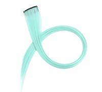 Toppe for capelli colorati appese alle orecchie, extension for capelli con strisce di colore opaco, possono essere stirate a lungo, parrucca Direct Hair 20 pezzi(PaleCyan)