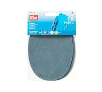 Toppe in finta pelle scamosciata, termoadesive 10 x 14 cm, colore blu medio
