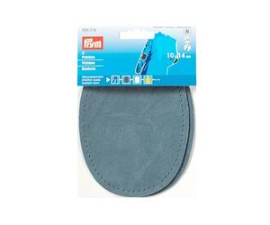 Toppe in finta pelle scamosciata, termoadesive 10 x 14 cm, colore blu medio