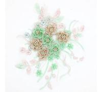 Toppe in pizzo ricamate, Adesivi in stoffa ricamati a forma di fiore con coda fenice fatti a mano - Applicazione decorativa in pizzo