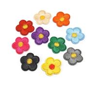 Toppe in tessuto ricamate con fiori 10 pezzi/lotto toppe adesive in tessuto ricamato con fiori in poliestere, for abbigliamento, borse, applique, decorazioni fai da te(Mix)
