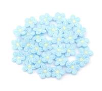 Toppe in tessuto ricamate con fiori 30 pezzi/lotto toppe ricamate a forma di fiore multicolore da 1,5 cm for abiti fai te, cucito, decorazioni for matrimoni, accessori(Light Blue)
