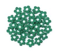 Toppe in tessuto ricamate con fiori 30 pezzi/lotto toppe ricamate a forma di fiore multicolore da 1,5 cm for abiti fai te, cucito, decorazioni for matrimoni, accessori(Dark Green)