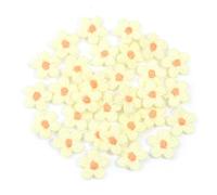 Toppe in tessuto ricamate con fiori 30 pezzi/lotto toppe ricamate a forma di fiore multicolore da 1,5 cm for abiti fai te, cucito, decorazioni for matrimoni, accessori(Light Yellow)