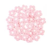 Toppe in tessuto ricamate con fiori 30 pezzi/lotto toppe ricamate a forma di fiore multicolore da 1,5 cm for abiti fai te, cucito, decorazioni for matrimoni, accessori(Light Pink)