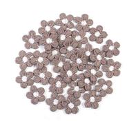 Toppe in tessuto ricamate con fiori 30 pezzi/lotto toppe ricamate a forma di fiore multicolore da 1,5 cm for abiti fai te, cucito, decorazioni for matrimoni, accessori(Gray Brown)