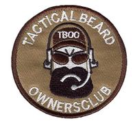 Toppe militari blu scuro marina tattica proprietari di barba club squisitamente 3D bracciale Morale Patch Hook & Loop Badge Appliques per giacche : 8,0 cm 8,0 pollici (colore : marrone)