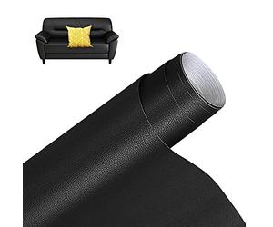 Toppe per Riparazione Autoadesive in Pelle PU 40 x 150 cm, Ecopelle Adesiva Toppa per Riparazione in Pelle per divani, sedili per auto, borse, giacche, sedili, artigianato fai-da-te, Nero