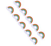 Toppe per Vestiti, Toppe per Cappelli Pratiche 10 Pezzi Toppe di Stoffa Colorata Nuvola Arcobaleno Modello Nuvola Toppa Ricamo Applique Decorazione Forniture Toppa Arcobaleno per