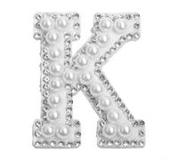 Toppe personalizzabili con lettera di strass bianchi AB per ricamo, perfette per abbigliamento da sposa e accessori alla moda (K)