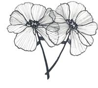 Toppe ricamate con applicazioni floreali, Toppa ricamata Fiore di loto nero 27 * 16 cm 2 pezzi