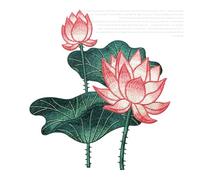 Toppe ricamate con fiori di loto da 24 cm for abbigliamento Cucire fai da te su applique ricamate floreali for abiti Per Riparare Buchi E Diy Giacche(A)