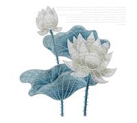 Toppe ricamate con fiori di loto da 24 cm for abbigliamento Cucire fai da te su applique ricamate floreali for abiti Per Riparare Buchi E Diy Giacche(D)