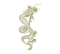 Toppe ricamate da stirare, Confezione da 2 toppe ricamate a forma di drago cinese, da applicare con ferro da stiro o da cucire, multicolore, 12x24 cm(2)