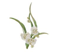 Toppe ricamate da stirare, Toppe ricamate da applicare con ferro da stiro e da cucire a forma di fiore di orchidea, multicolore, 17x14 cm, for abbigliamento.(Grass Green)