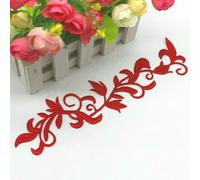 Toppe ricamate in oro da stirare, applicazioni per costumi cosplay fai da te, pizzo per abiti da palcoscenico, 24 * 6 cm, rosso