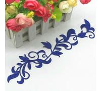 Toppe ricamate in oro da stirare, applicazioni per costumi cosplay, fai da te, pizzo per abiti da palcoscenico, 24 * 6 cm - Blu reale