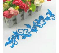 Toppe ricamate in oro da stirare, applicazioni per costumi cosplay, fai da te, pizzo per abiti da palcoscenico, 24 * 6 cm - Turchese