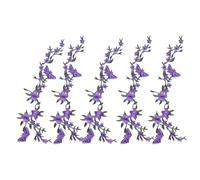 Toppe ricamate in pizzo, toppe ricamate a forma di, termoadesive per riparazioni floreali, 5 pezzi, toppe termoadesive ricamate con fiori di prugna, decorazione per abiti da sposa