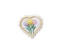Toppe ricamate per riparazioni, Flower Heart Embroidery Patches Self Adhesive Multicolor Pack Of 3 pcs For DIY Decoration(Patch 4)
