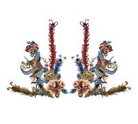 Toppe ricamate per riparazioni, Toppe ricamate 2 pezzi Phoenix Design da cucire su applique for abbigliamento(Style 7)