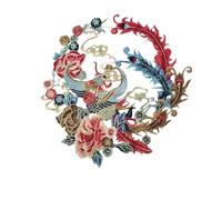 Toppe ricamate per riparazioni, Toppe ricamate 2 pezzi Phoenix Design da cucire su applique for abbigliamento(Style 7 L)