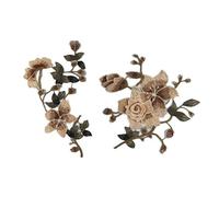 Toppe ricamate per riparazioni, Toppe ricamate Fiore marrone da cucire for riparare 1 set