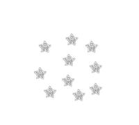 Toppe Stella Stirare Toppe termoadesive con strass a stella glitter argento oro nero for accessori di abbigliamento(2cm Sliver 10pcs)