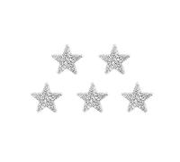 Toppe Stella Stirare Toppe termoadesive con strass a stella glitter argento oro nero for accessori di abbigliamento(4cm Sliver 5pcs)