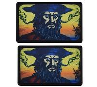 Toppe tattiche per il morale del capitano dei pirati Barbanera, retro in , nero e bianco, confezione da 2, 8 x 5 cm