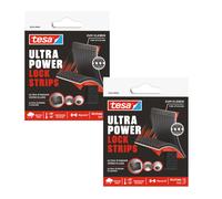 Toppe tecniche autoadesive in velcro TESA Strong, 2 pezzi, nere, 5 cm x 25 mm x