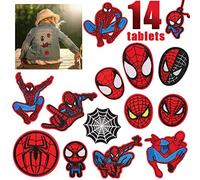 Toppe Termoadesive 14 Pcs Toppe Spiderman Termoadesive DIY Vestiti Patch Adesivi,toppe Divertente Carina Distintivo di Cucito a Mano,per Maglietta Jeans Abbigliamento Borse-Regali Natale