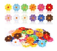 Toppe termoadesive, 72 pezzi, da cucire, con fiori, ricamate, con margherite, fiori, da applicare con ferro da stiro, per vestiti, zaini, cappelli