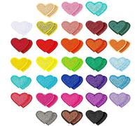Toppe Termoadesive A Cuore, 62 Pezzi Mini Decalcomania Termoadesiva A Cuore Toppe Termoadesive Colorate Toppe Termoadesive Ricamate Da Cucire Toppe A Cuore Applicazioni Per Vestiti Abiti Cappello Jean