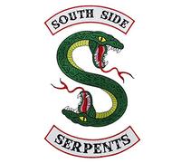 Toppe termoadesive a forma di serpente verde Southside Serpents da applicare con ferro da stiro, per magliette, borse, vestiti, giacche, 1 set